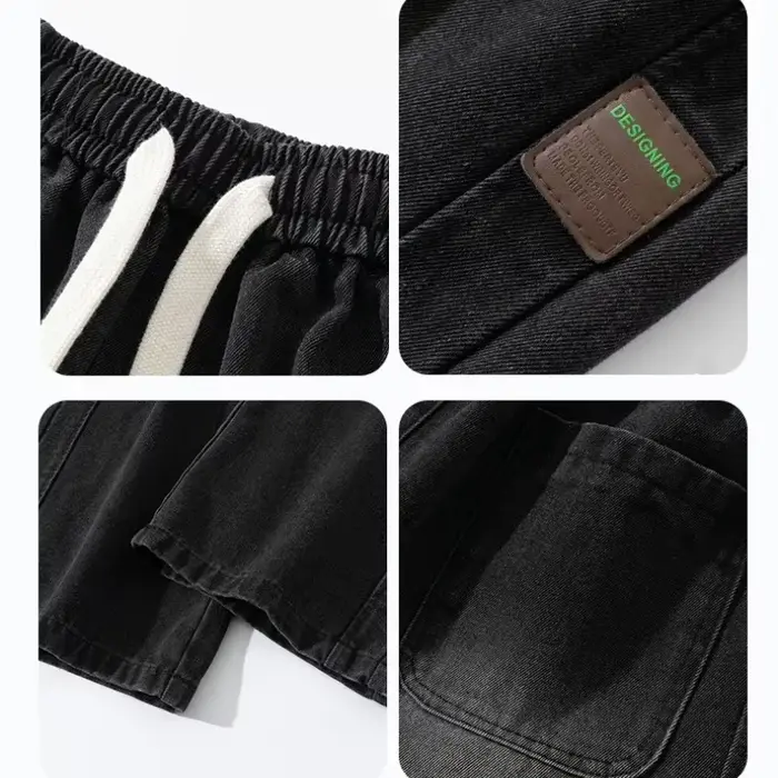 Jean de lavage à jambes larges pour homme, pantalon neutre, couleur unie, ample, décontracté, droit,