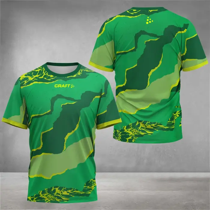 T-shirt à col rond imprimé à la mode pour hommes, haut à manches courtes, badminton et tennis, vêtem