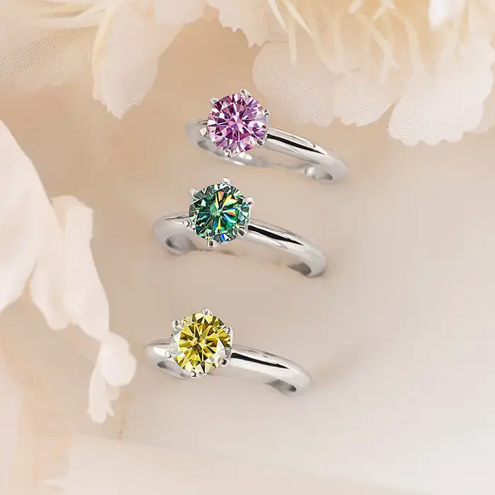 Bague Moissanite certifiée GRA VVS1, bague Solitaire en diamant de laboratoire pour femmes, promesse