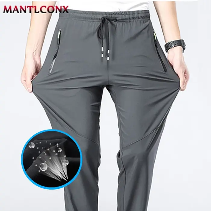 Pantalon décontracté respirant pour hommes, séchage rapide, droit, taille élastique, survêtement, pa