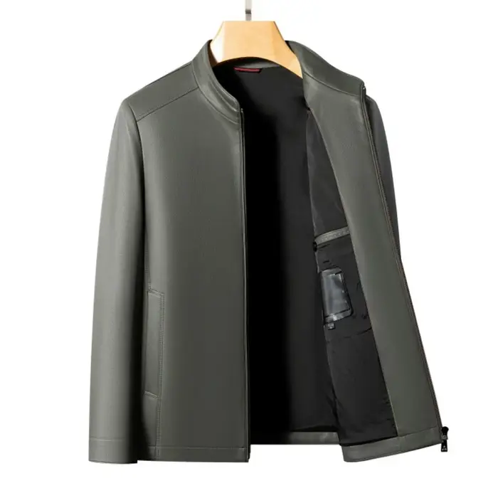 Nouvelles vestes en cuir décontractées printemps et automne 2025, vestes en cuir à col montant pour 