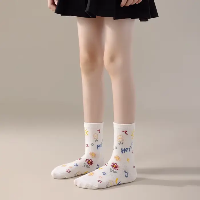 Cinq paires de chaussettes courtes ours en peluche colorées, douces et confortables, pour filles au 
