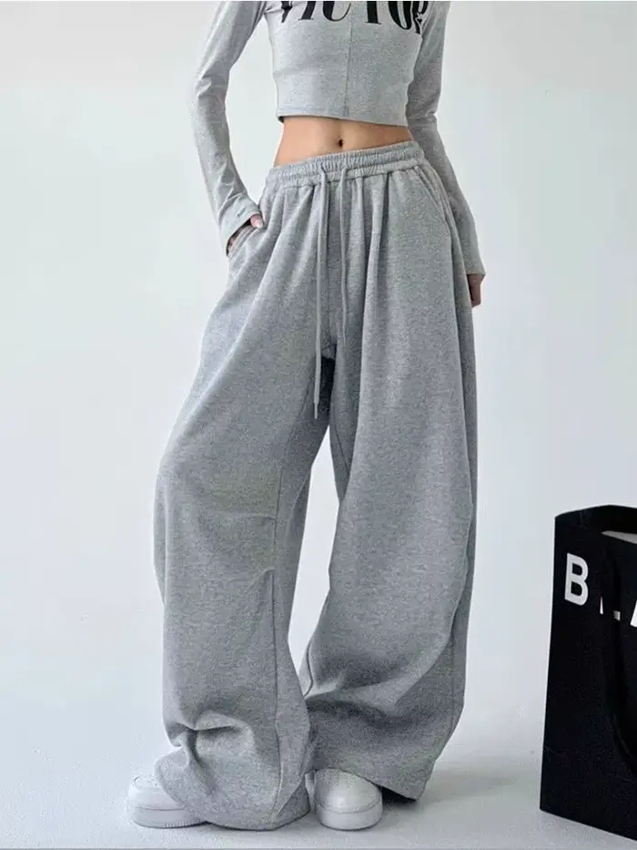 Pantalon de survêtement Y2K Harajuku à jambe large pour femme