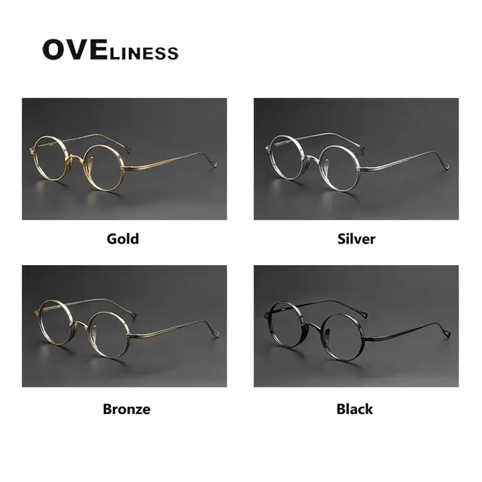 Monture de lunettes en titane pur pour hommes rétro rond montures de lunettes de Prescription femmes