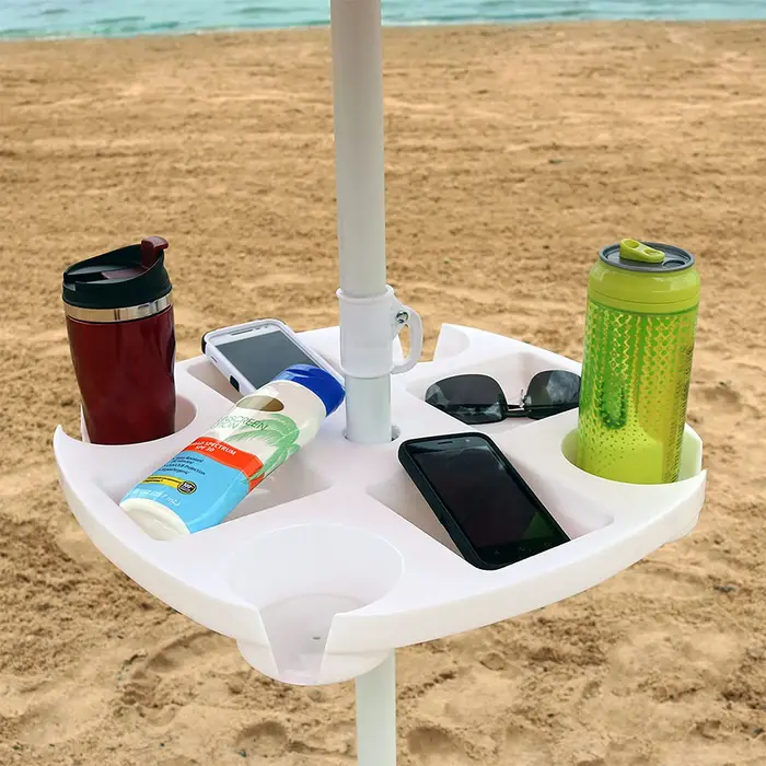 CYBeach-Parapluie escalade avec 4 porte-gobelets et 4 grilles de collation, adapté aux plages, terra