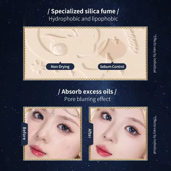 Maquillage professionnel fleur connaît clair de lune sirène mat doux Compact poudre contrôle de l'hu