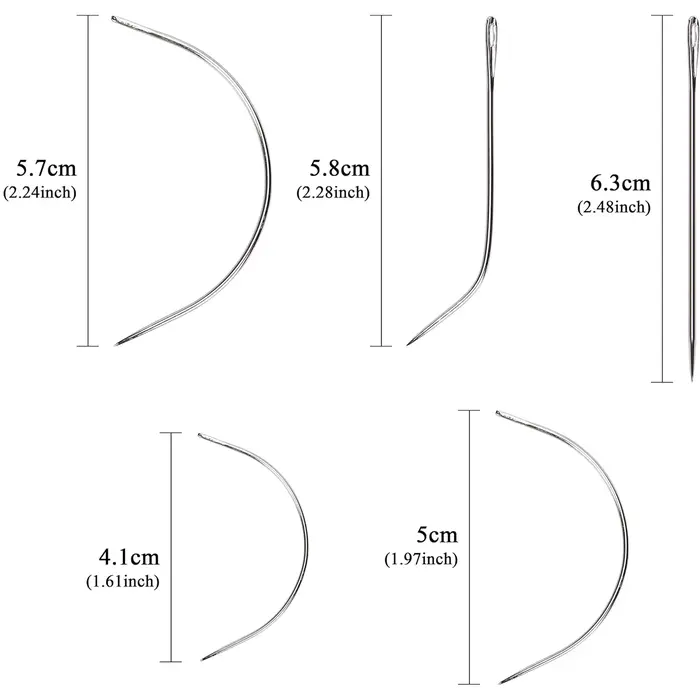 Aiguilles incurvées en acier inoxydable, Type C I L, pour la fabrication de perruque, en dentelle, a