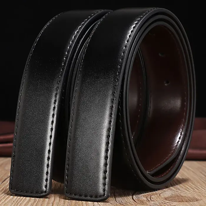 Cuir de vache réversible Double face, 2.8cm 3.0cm 3.3cm 3.5cm 3.8cm de large, avec trous, ceinture s