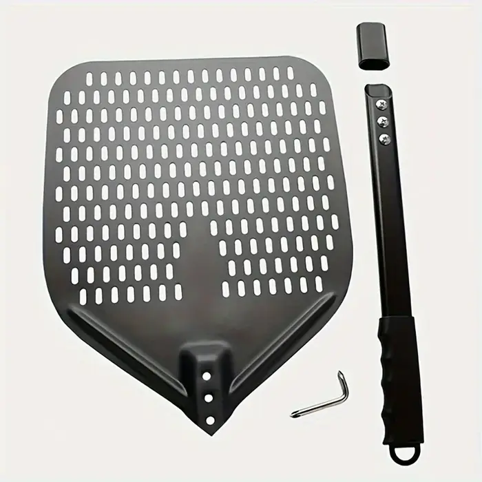 Pelle à pizza perforée rectangulaire, 30.48x35.56 cm, pour transfert, professionnelle, en aluminium,
