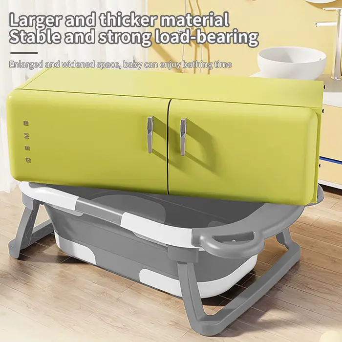 Baignoire pliable pour bébé, grande baignoire avec tapis de bain antidérapant, bain de voyage portab
