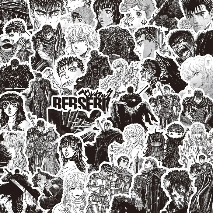 Autocollants de dessin animé Berserk Guts Casca, 82 pièces, décoration pour ordinateur portable, tél