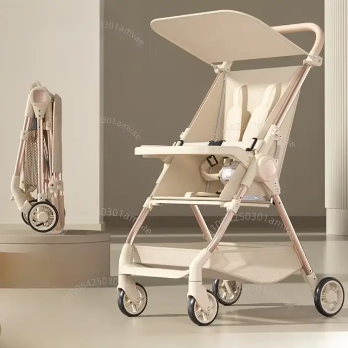 Poussette bébé parapluie ultra-légère pour voyages et escalades de salle à manger avec dossier réglable pour confort optimal