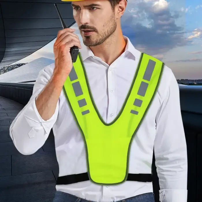 Sports de plein air tissu réfléchissant fournitures gilet élastique nuit course cyclisme réglable gi