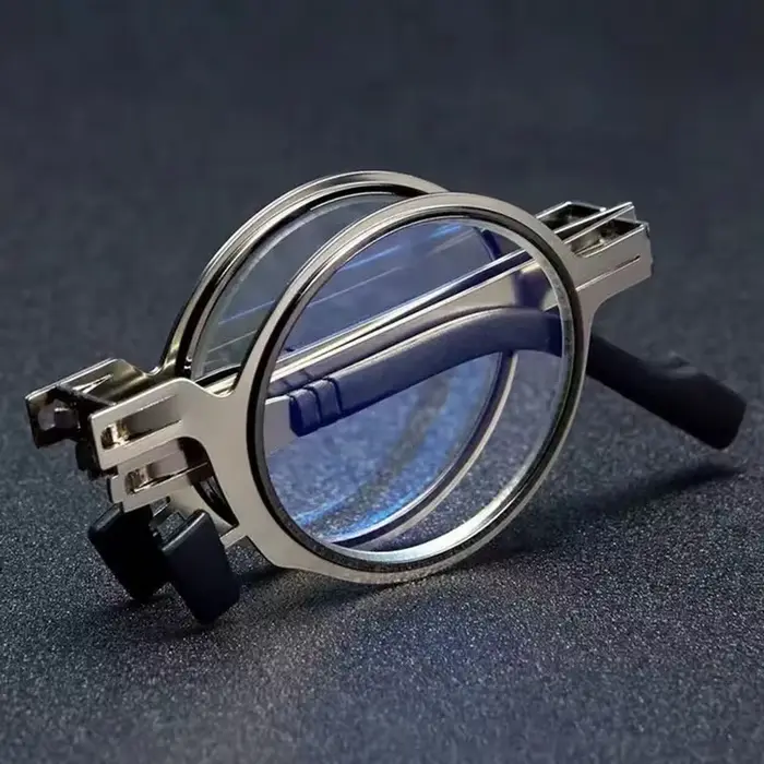 Lunettes de lecture pliantes anti-lumière bleue, confortables, monture complète en métal, pour homme