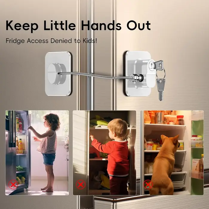 Serrures de porte de réfrigérateur verrou de sécurité enfant pour congélateur armoires tiroirs four à air chaud friteuse à air fenêtres sécurité maison protection famille biens précieux