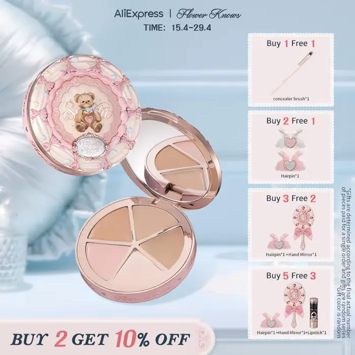 [NOUVEAU] Palette de correcteurs 4 couleurs Flower Knows The Sweetie Bear Collection