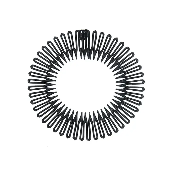 Femmes en plastique cercle complet extensible diamant Flexible peigne dents bandeau bandeau cheveux 