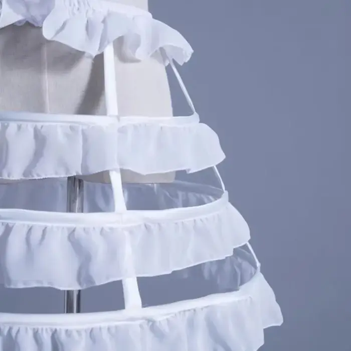 Femmes filles Lolita creux feuille de Lotus dentelle Cage à oiseaux os de poisson jupe Cosplay robe 