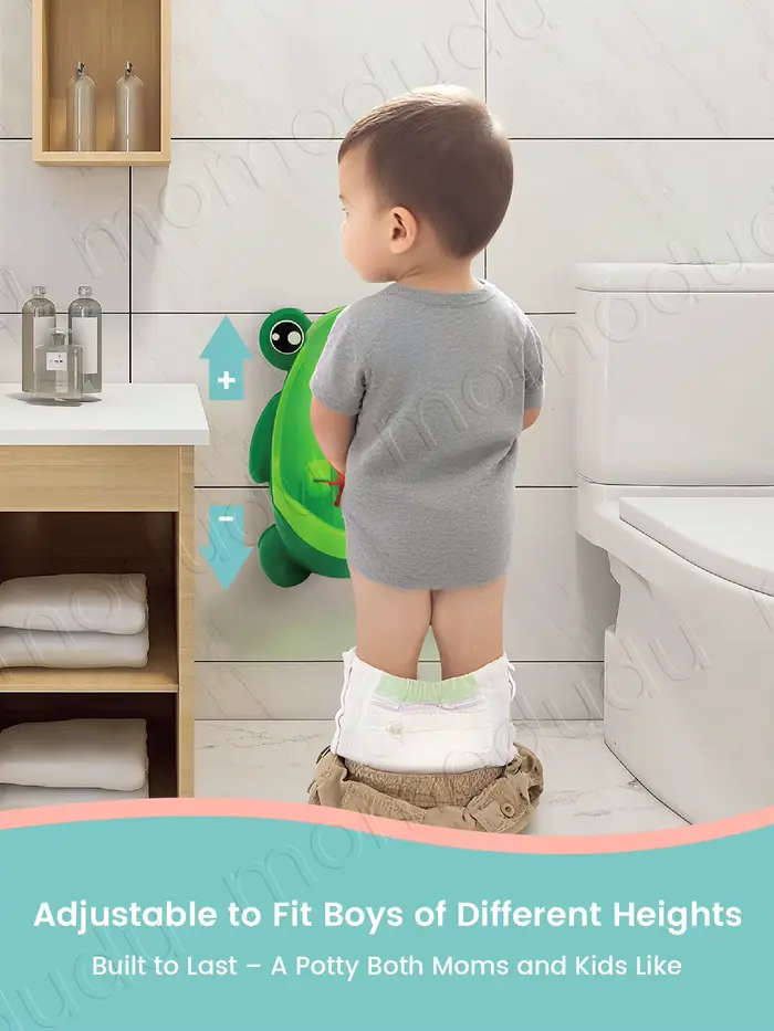 Urinoir d'entraînement en forme de grenouille avec cible de visée amusante pour garçon apprentissage ludique propreté transition toilettes adultes moments de jeu et d'apprentissage