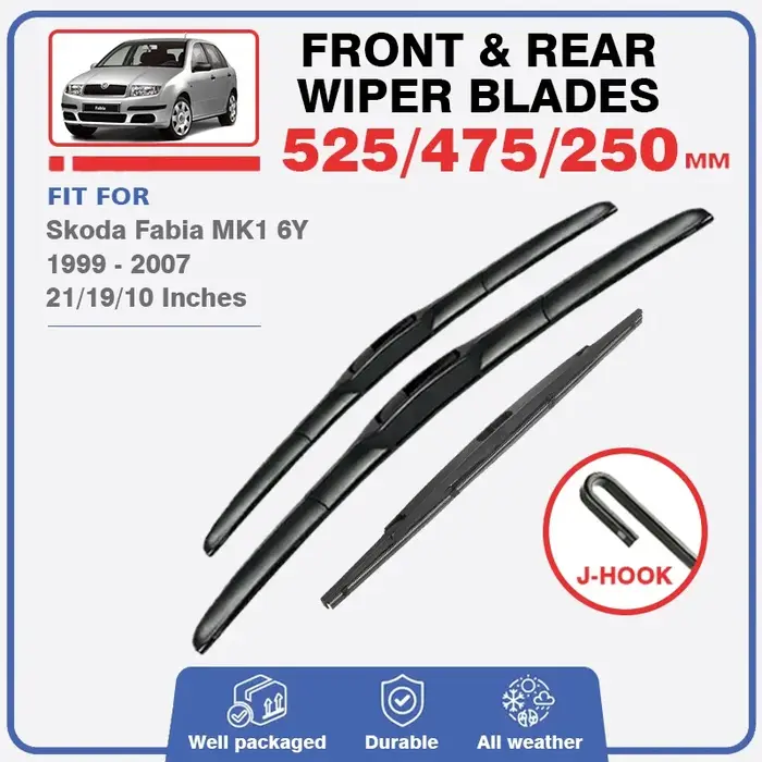 Balais d'essuie-glace pour Skoda Fabia MK1 6Y 1999 – 2007, accessoires de fenêtre de pare-brise avan
