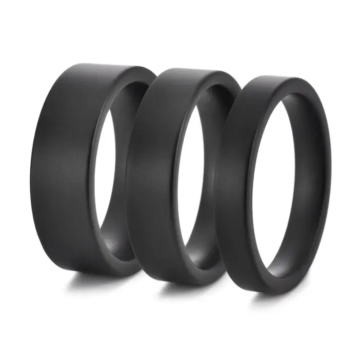 Bague minimaliste en céramique noire, 4mm/6mm/8mm, finition mate, bracelet de mariage, ne se décolor