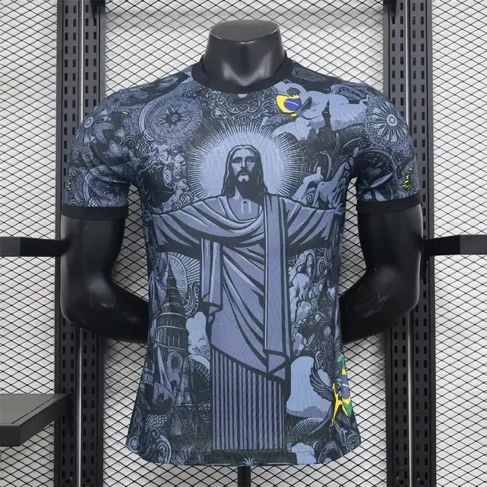 Haut d'entraînement de Football d'été, édition spéciale brésilienne, maillot de Football jésus noir 