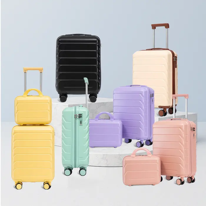 14-inch/19-inch 2-piece suitcase set, material: ABS swivel wheel suitcase set with combination lock 