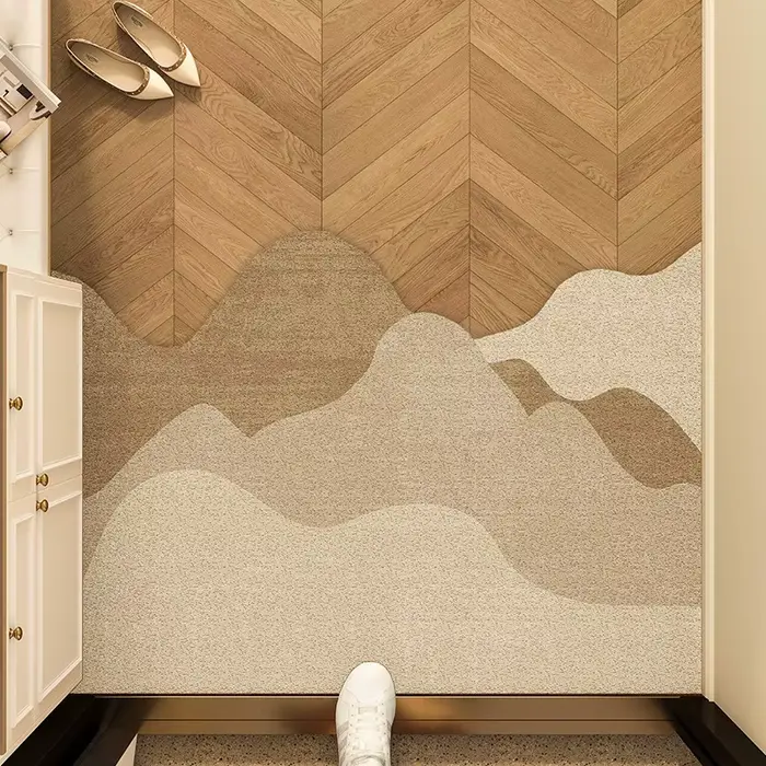 Tapis d'entrée antidérapant coupe libre pour une décoration élégante et pratique pour linge et chaussures