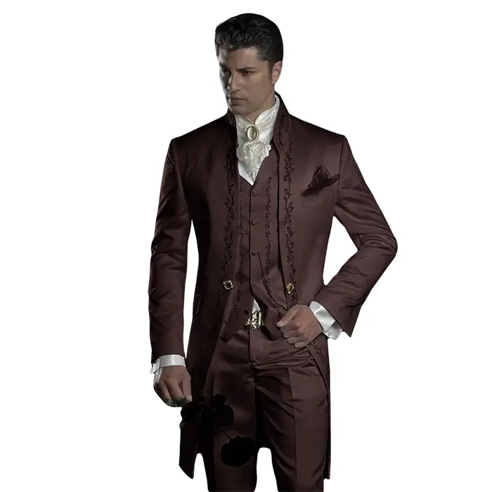 Smoking de mariage brodé pour hommes, robe formelle personnalisée du marié imbibé pour hommes élégan
