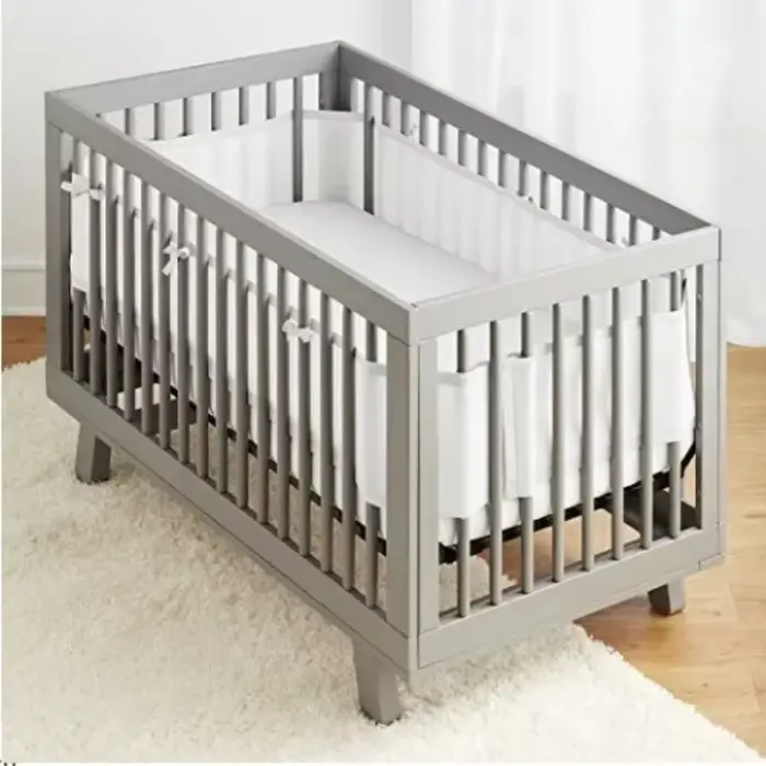 Doublure de lit en maille respirante pour lit de bébé, garde-corps en coton, pare-chocs épais, prote