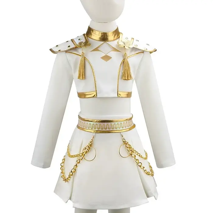 Ensemble de vêtements pour filles Hunters Pop Cosplay Singers, décoration en chaîne métallique vérit