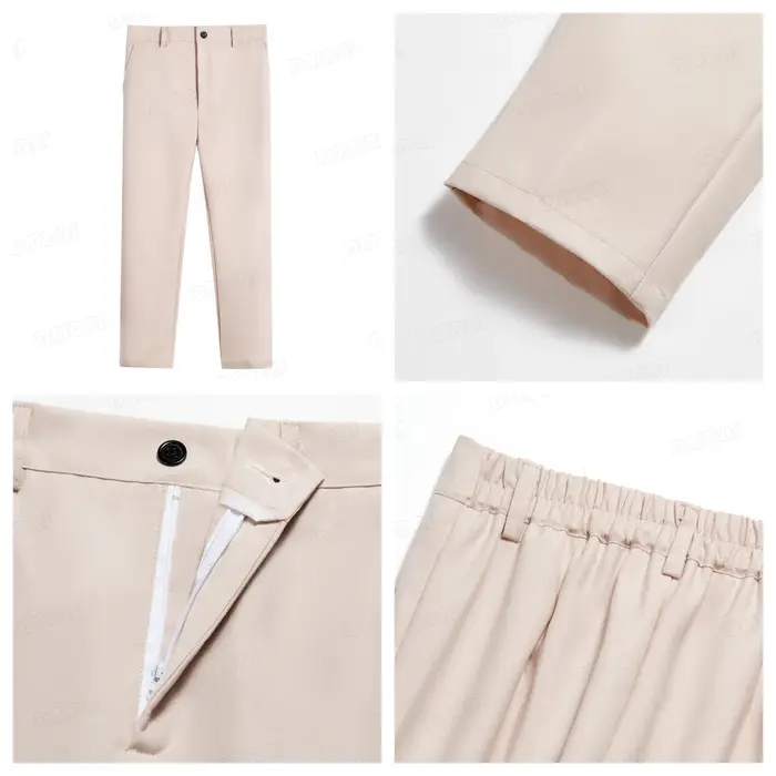Ensemble de costume 4 pièces solide pour garçon, veste Blazer à bouton unique, gilet, pantalon avec 