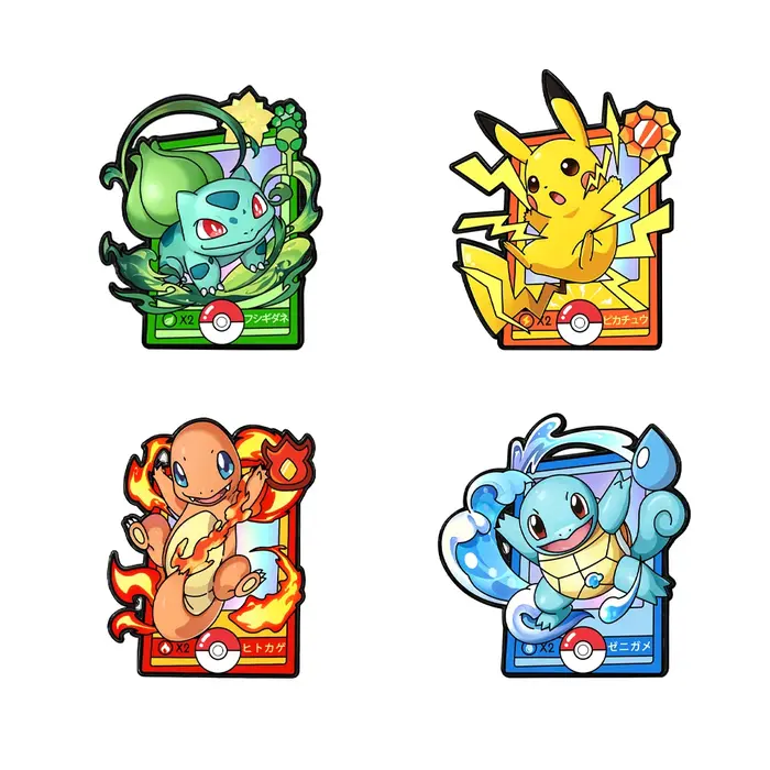 4 épingles en émail Charmander de dessin animé, broches en métal, badges de revers pour sacs à dos, 