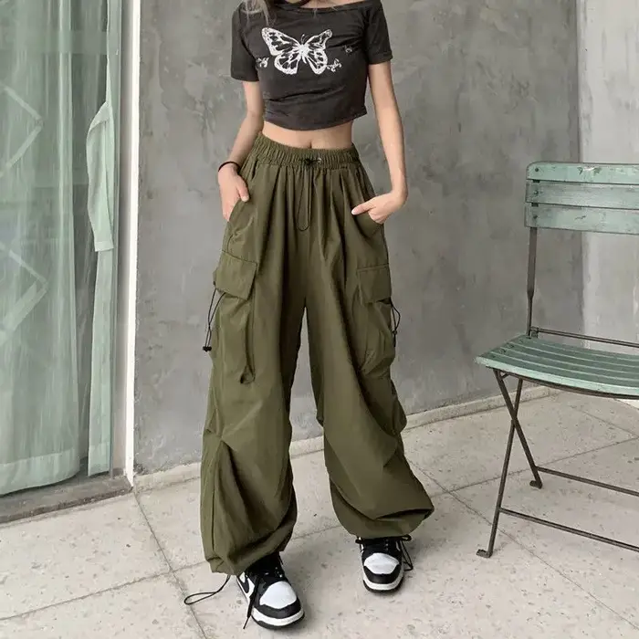 Pantalon de jogging décontracté pour femmes, couleur unie, taille basse, cordon de serrage, jambes l