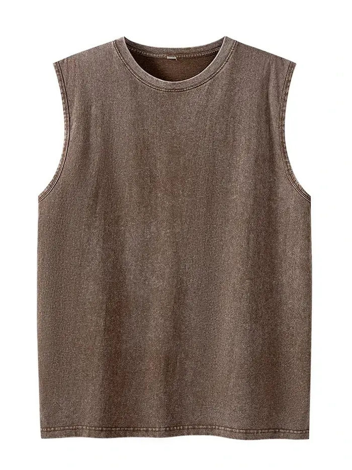 2025 été nouveau coton hommes lavé coton débardeurs Muscle Gym sans manches entraînement t-shirts co