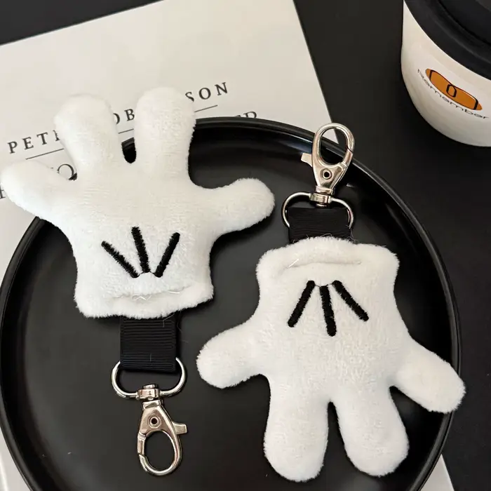 Pendentif gant en peluche créatif et merveilleux, 1/2 pièces, mignon, porte-clés, décoration de sac