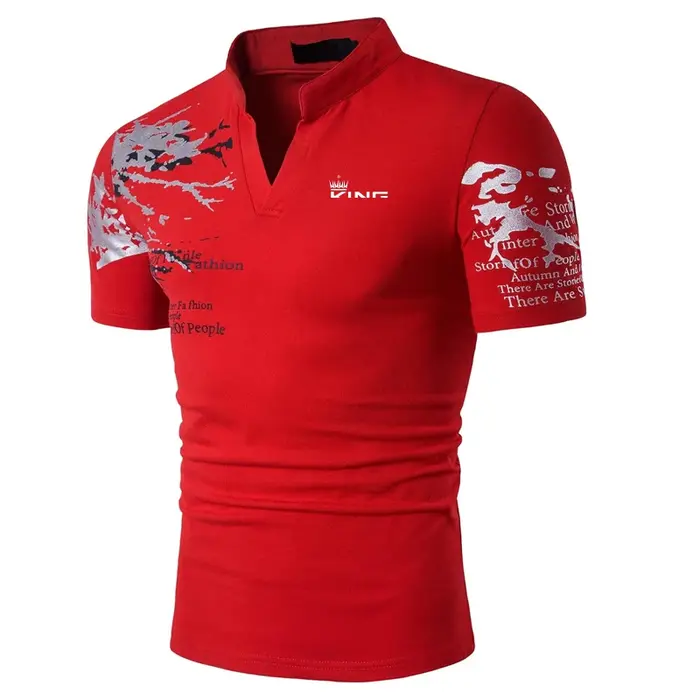 Polo de Golf pour hommes, imprimé graphique, col en V, extérieur, rue, manches courtes, vêtements im