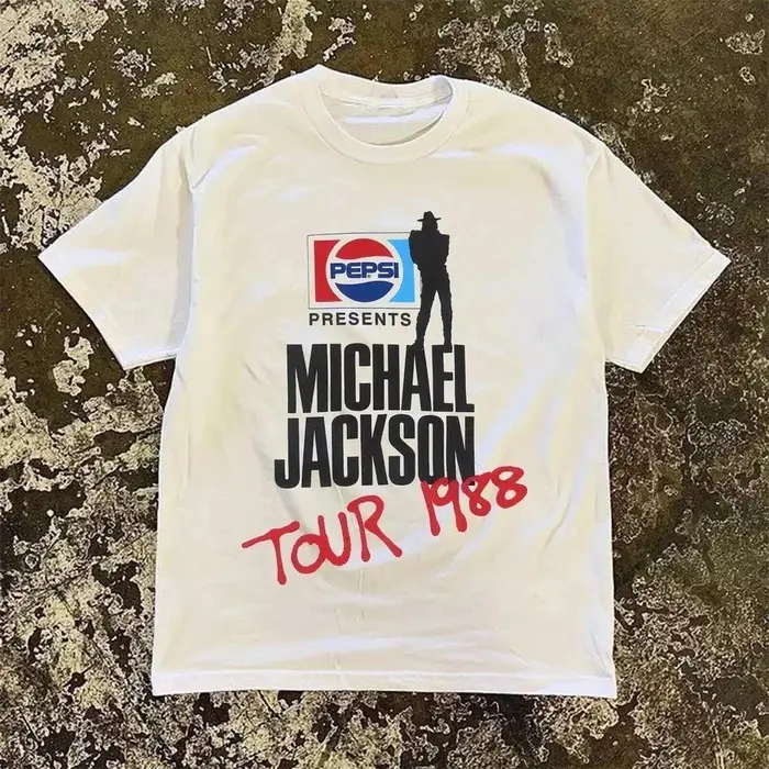 T-shirt streetwear imprimé Michael Jackson Tour 1988, respirant, confortable, de haute qualité, styl