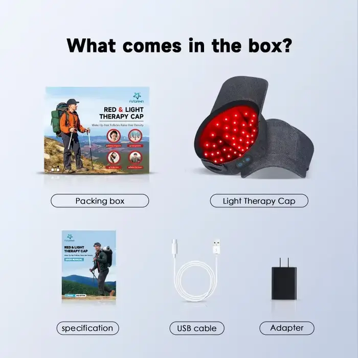 Bonnet de croissance des cheveux à lumière rouge LED, Anti-perte de cheveux, anxiété, réduit la Migr
