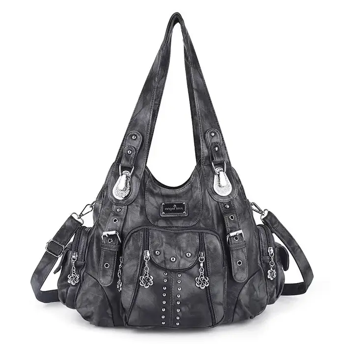Sac à main pour femme Angel Kiss, grand sac fourre-tout vintage en PU avec poignée supérieure, sac à