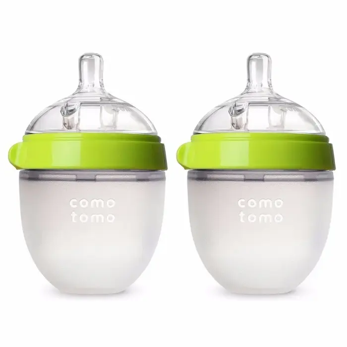 Biberons 2 Pack biberon sans BPA enfants biberon en silicone vert/rose 5 oz et 8 oz