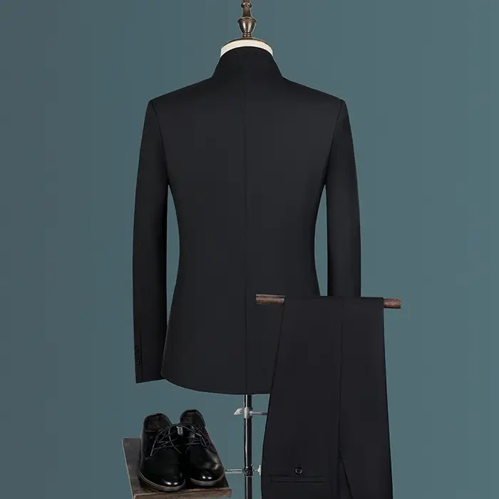 Costume Zhongshan de style coréen pour hommes d'affaires, à la mode, cool, décontracté, col montant,