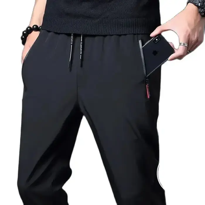 Pantalon décontracté pour hommes, coupe droite, Slim, taille élastique, survêtement coréen classique