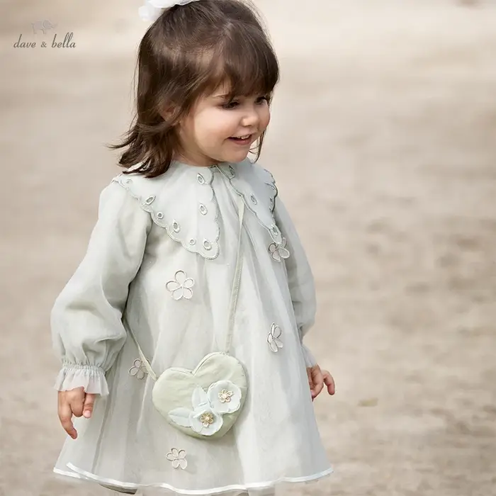 David Bella – robe de printemps pour bébé fille, tenue de princesse, à manches longues, avec porte-m