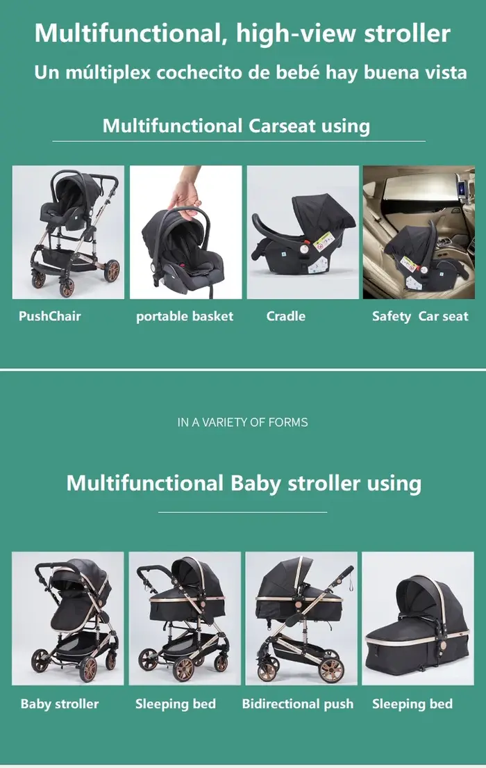 Poussette bébé 3 en 1 pour nouveau-nés, voiture pour bébé, landau Portable, chariot léger avec fonct