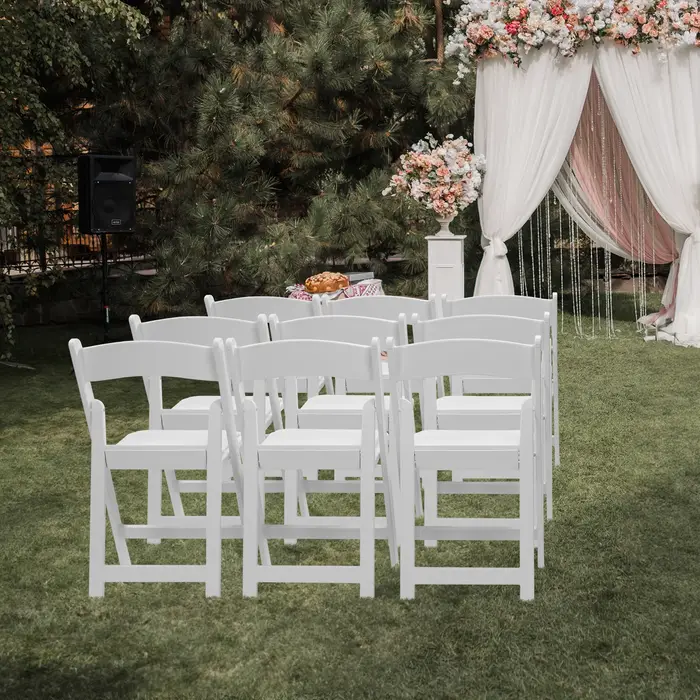 Chaise pliante en résine, siège rembourré, chaise rigourconfortable, intérieur, extérieur, fête à la