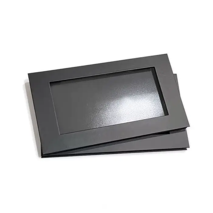 Coosei-Palette de fards à barrage magnétiques noirs avec fenêtre transparente, grand, 2 pièces