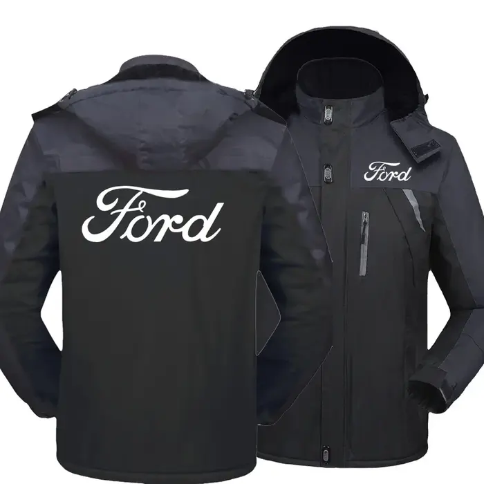 Nouveau hiver hommes Ford logo coupe-vent coton épais chaud coupe-vent manteaux mâle à capuche Anora
