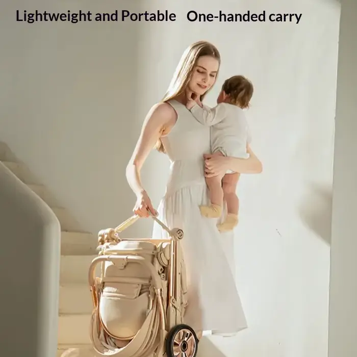 Poussette bébé 6,9 kg, position assise et couchée, de 0 à 3 ans, légère, pliable, haute position, 2 