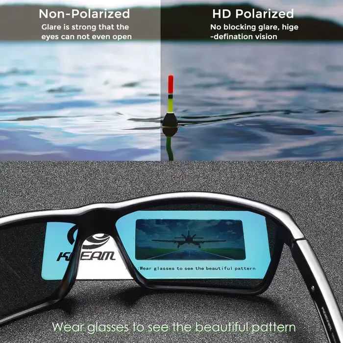 KDEAM-Lunettes de soleil polarisées à 100% ° KD029, protection UV, charnière à ressort intégrale et 